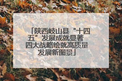 陕西岐山县“十四五”发展成就显著 四大战略绘就高质量发展新图景