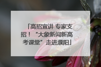 高招宣讲 专家支招！“大象新闻新高考课堂”走进濮阳