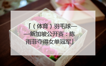 （体育）羽毛球——新加坡公开赛：陈雨菲夺得女单冠军