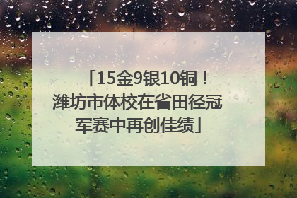 15金9银10铜！潍坊市体校在省田径冠军赛中再创佳绩