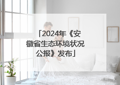 2024年《安徽省生态环境状况公报》发布