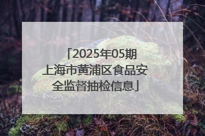 2025年05期上海市黄浦区食品安全监督抽检信息