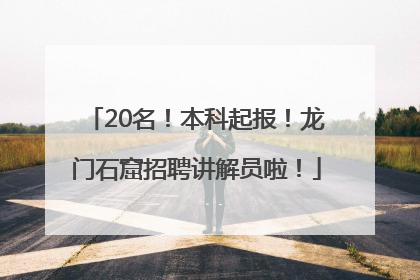 20名！本科起报！龙门石窟招聘讲解员啦！