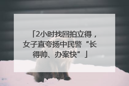 2小时找回拍立得，女子直夸扬中民警“长得帅、办案快”
