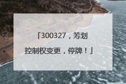 300327，筹划控制权变更，停牌！