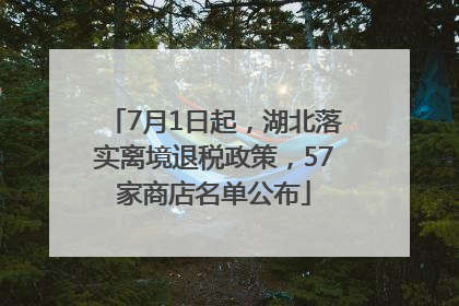 7月1日起，湖北落实离境退税政策，57家商店名单公布