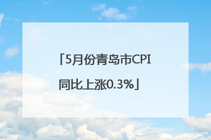 5月份青岛市CPI同比上涨0.3%